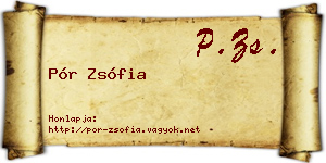 Pór Zsófia névjegykártya