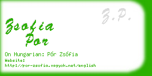 zsofia por business card